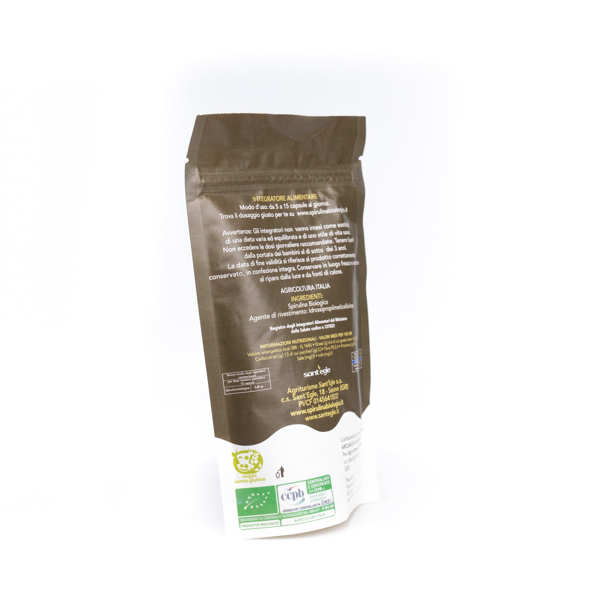 Organic spirulina in capsules