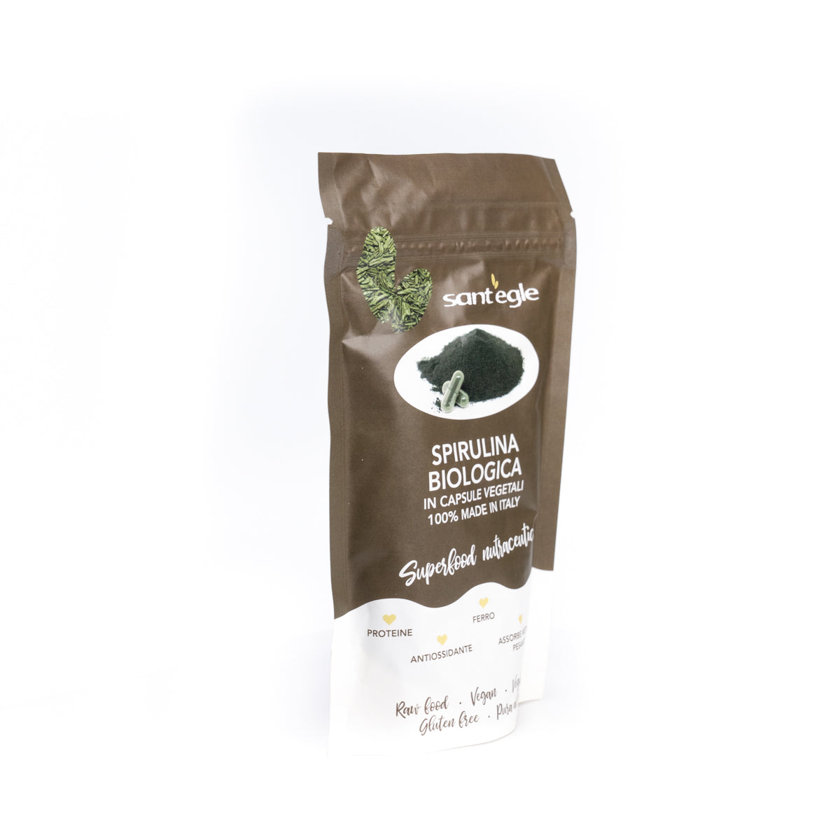 Organic spirulina in capsules
