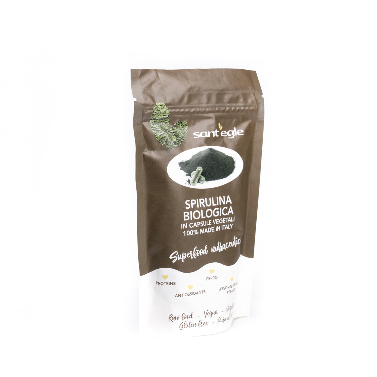 Organic spirulina in capsules