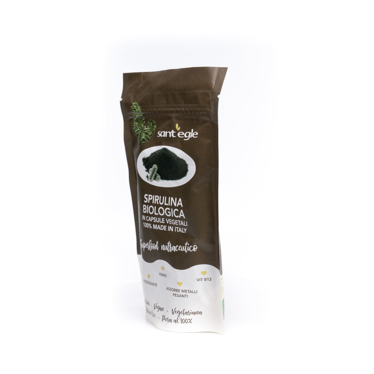 Organic spirulina in capsules