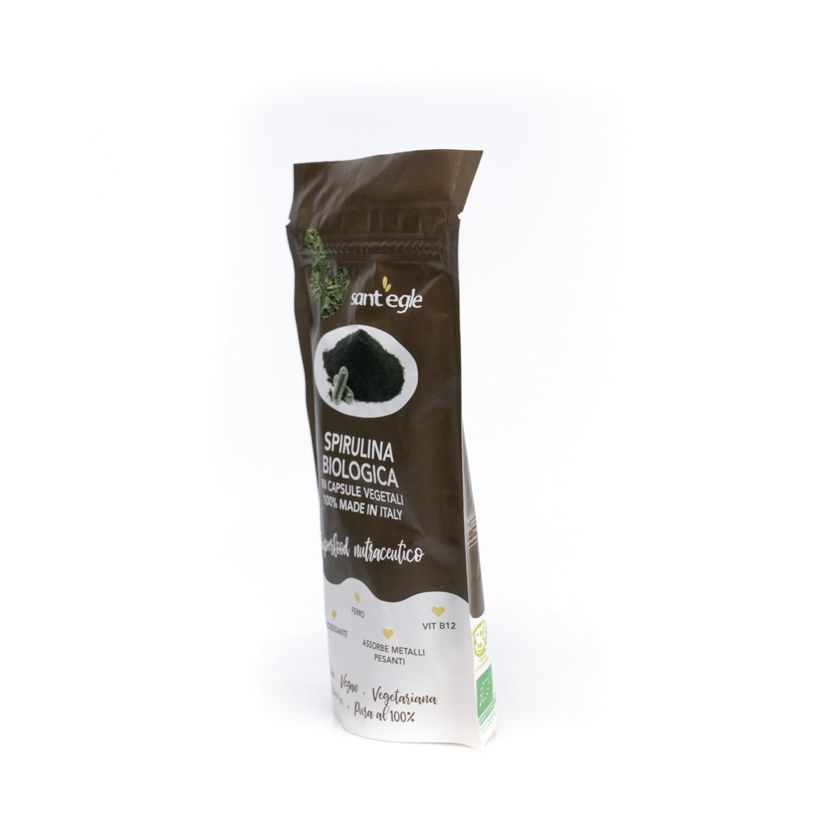 Organic spirulina in capsules