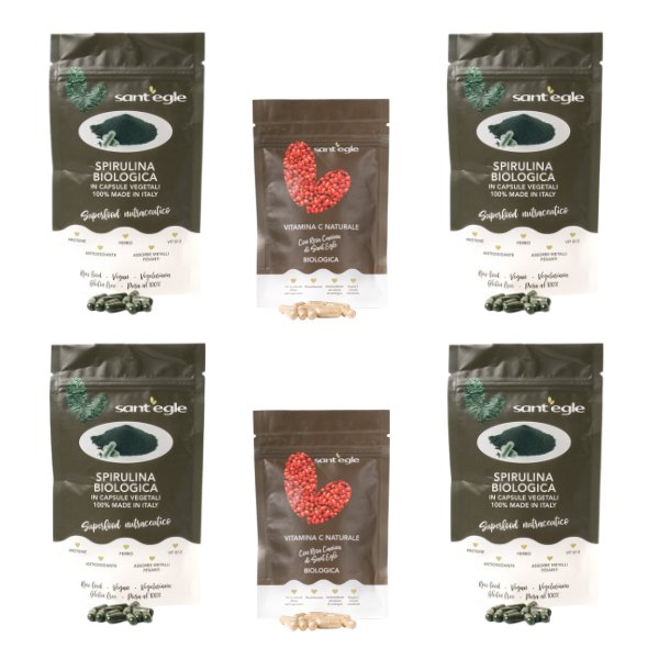 4 Packungen italienische Bio-Spirulina + 2 Packungen Bio-VitC