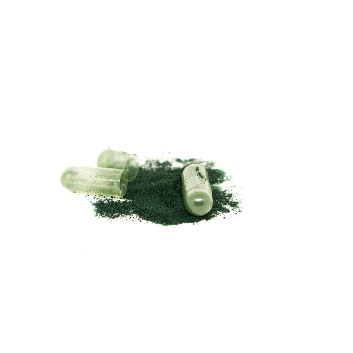 Organic spirulina in capsules