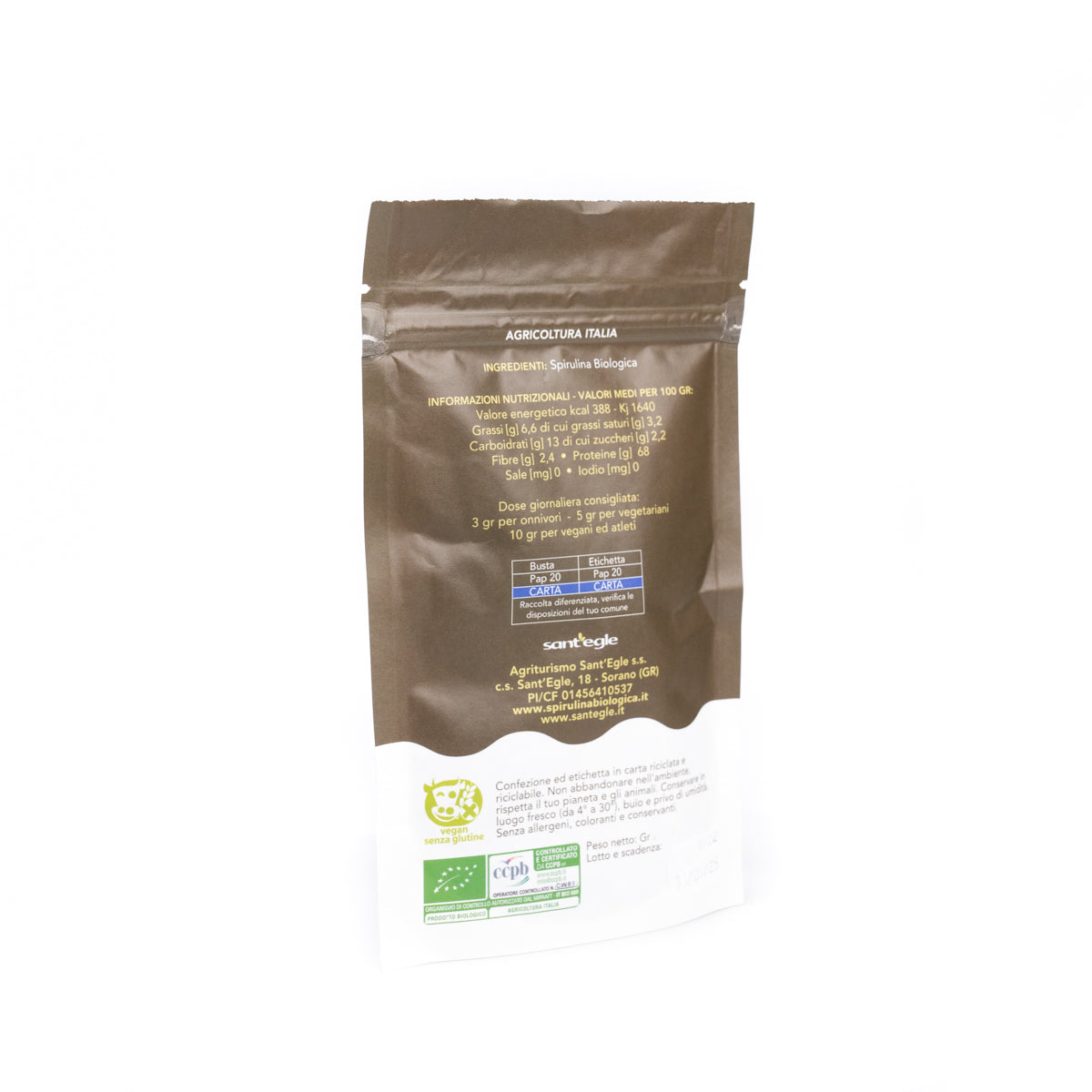 Crunchy Italian Organic Spirulina, 50g