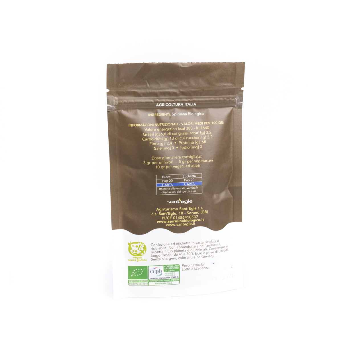 Crunchy Italian Organic Spirulina, 50g