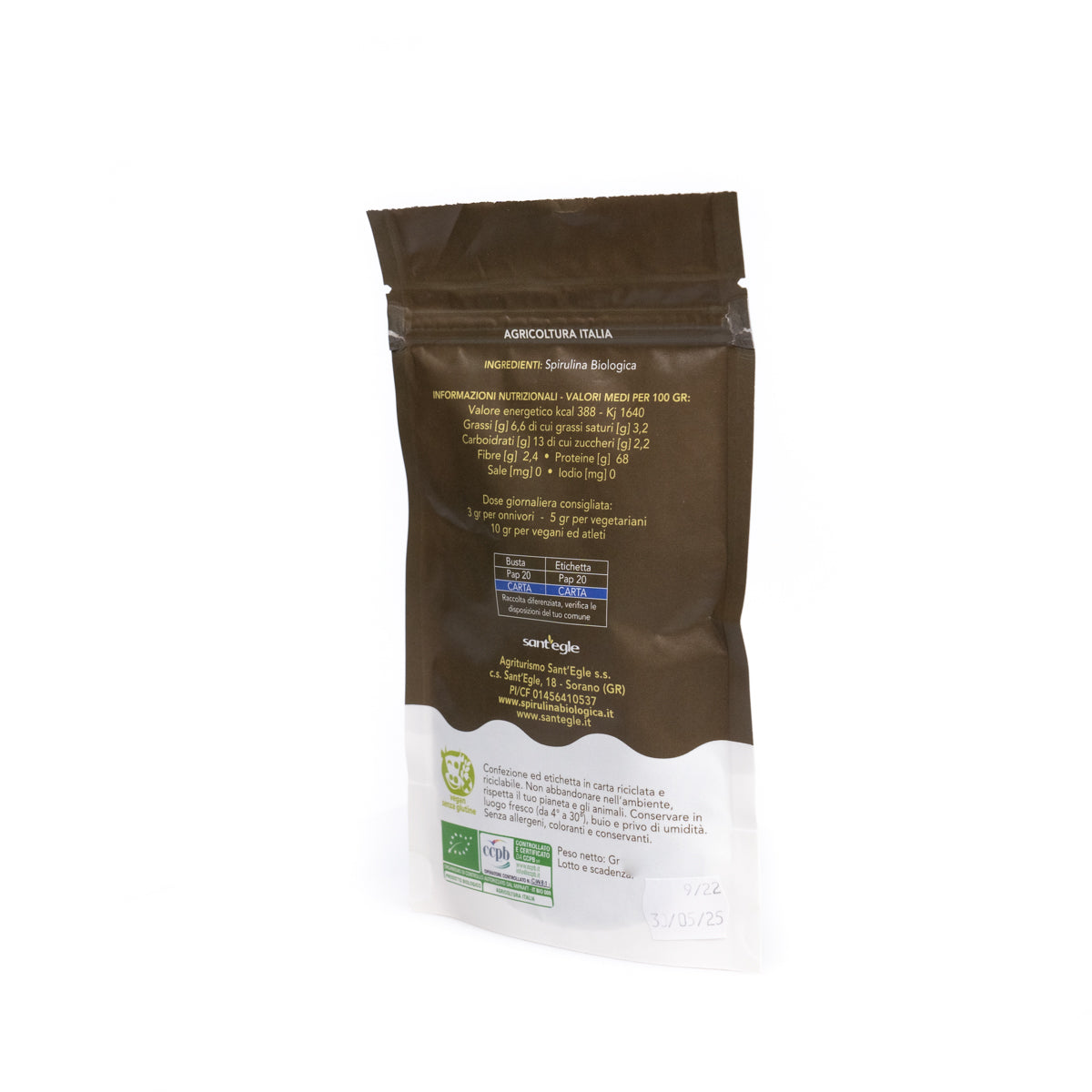 Crunchy Italian Organic Spirulina, 50g