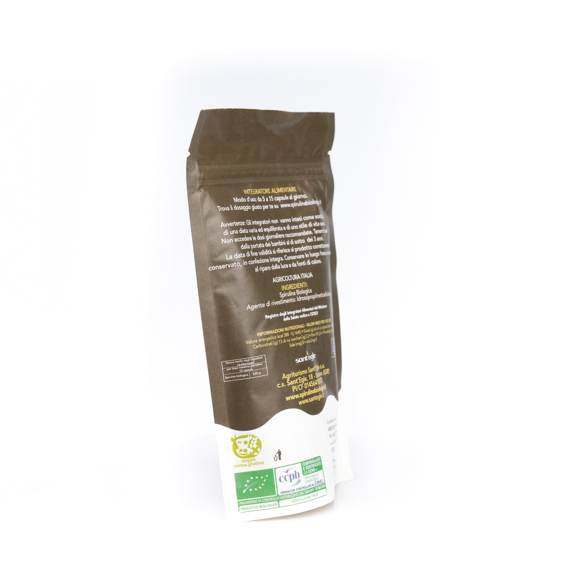 Spirulina biologica, 200 capsule da 500 mg