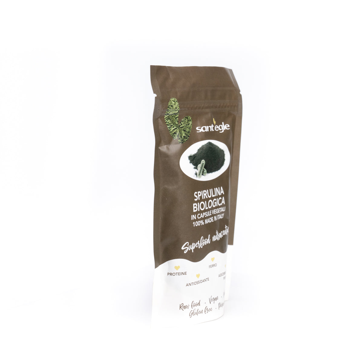 Spirulina biologica, 200 capsule da 500 mg