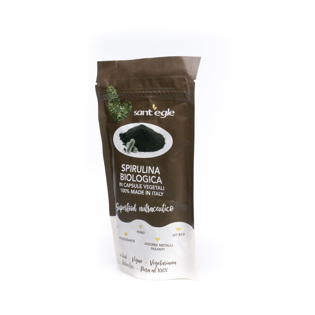 Spirulina biologica, 200 capsule da 500 mg