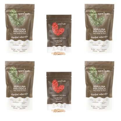 4 Packungen italienische Bio-Spirulina + 2 Packungen Bio-VitC 