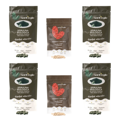 4 Packungen italienische Bio-Spirulina + 2 Packungen Bio-VitC 