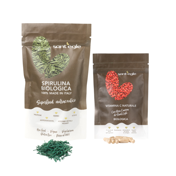 Crunchy Italian Organic Spirulina + organic VitC with Rosa Canina of Sant&