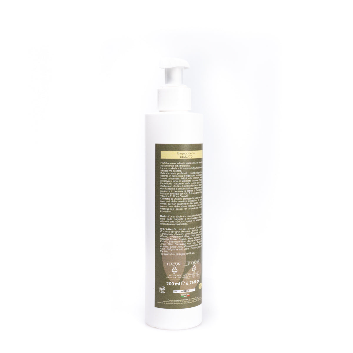 Shower bodywash, organic soap with E.V.O. oil, 200 ml