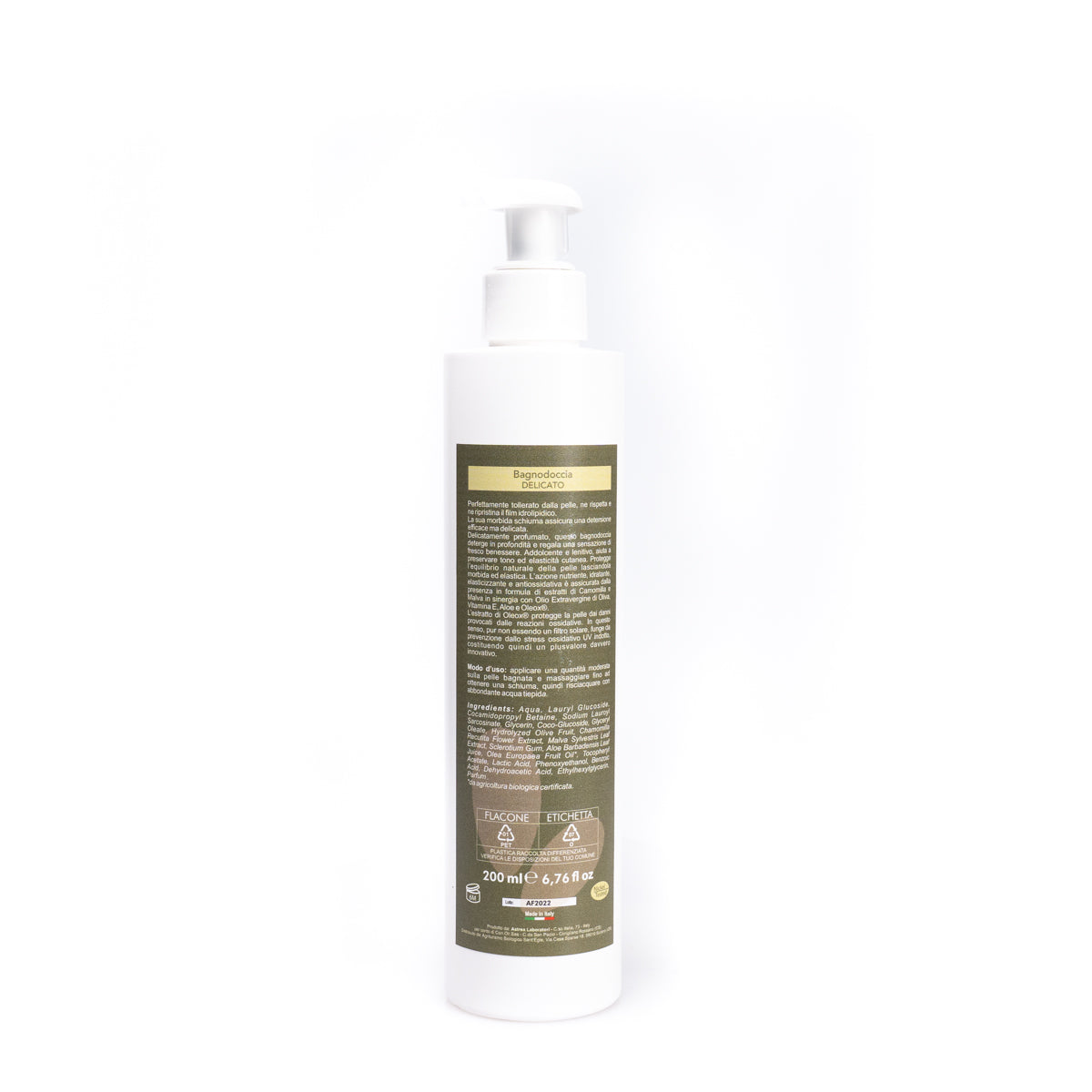 Shower bodywash, organic soap with E.V.O. oil, 200 ml