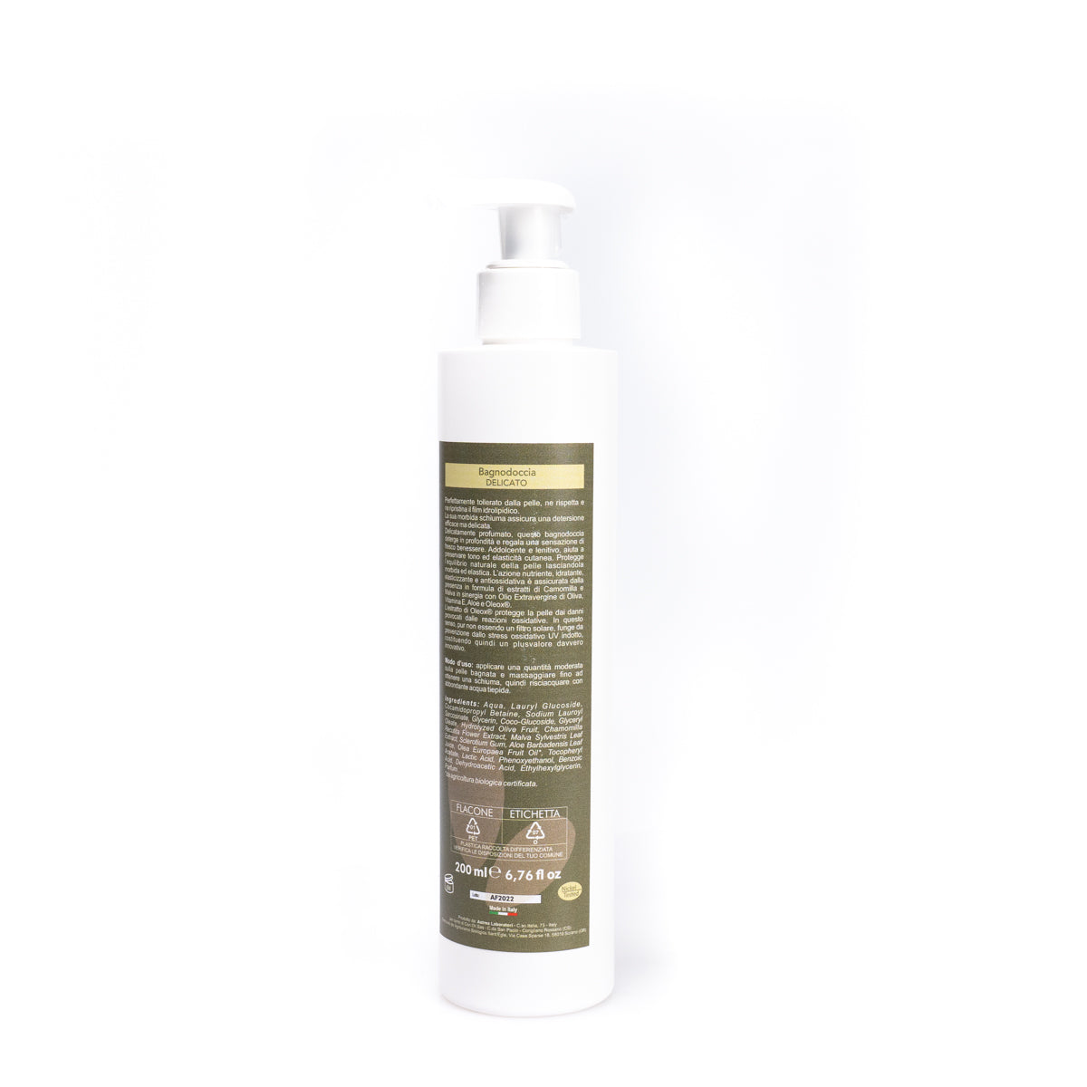 Shower bodywash, organic soap with E.V.O. oil, 200 ml
